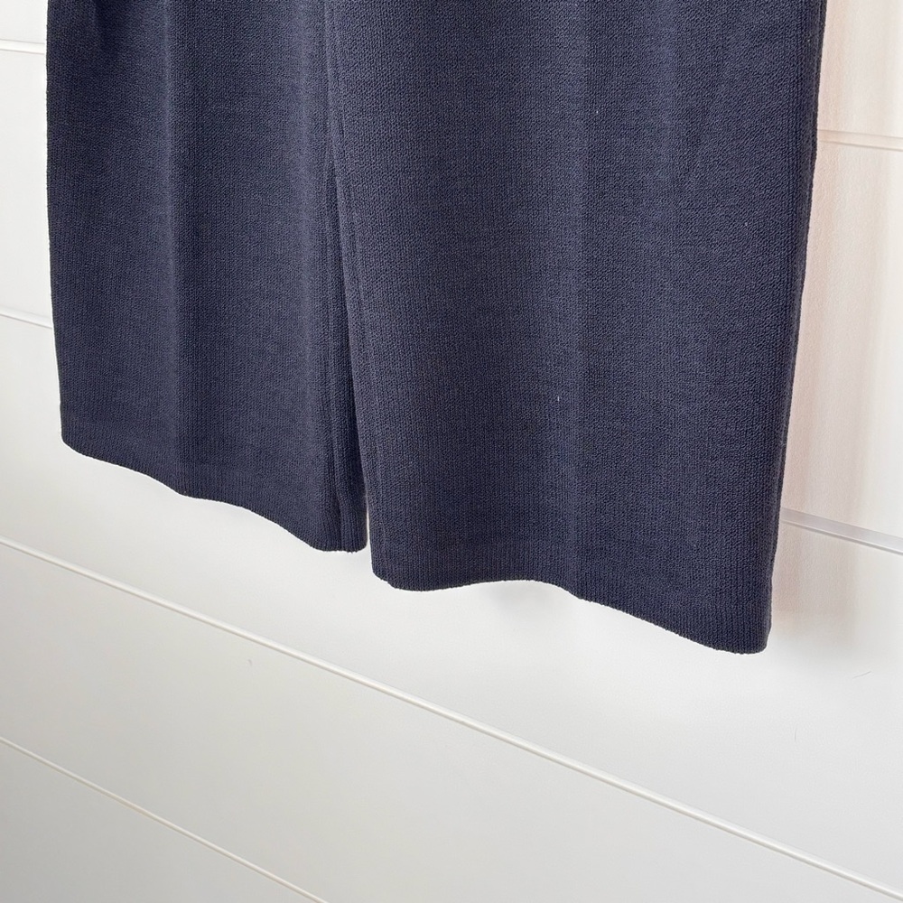 St John Collection Santana Knit Elastic Band Waist Black Wide Leg Pants Size 10 - Picture 5 of 8